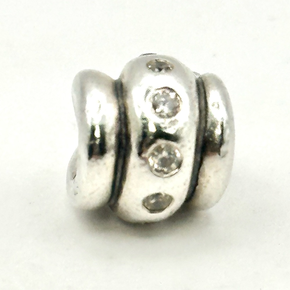 Pandora Silver  Champagne CZ Swirl Charm 790328 CCZ  S925